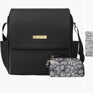 Petunia Pickle bottom boxy backpack diaper bag - 
Matte Black Leatherette